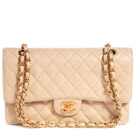 Chanel 2.55 Medium Patent Caviar Beige 